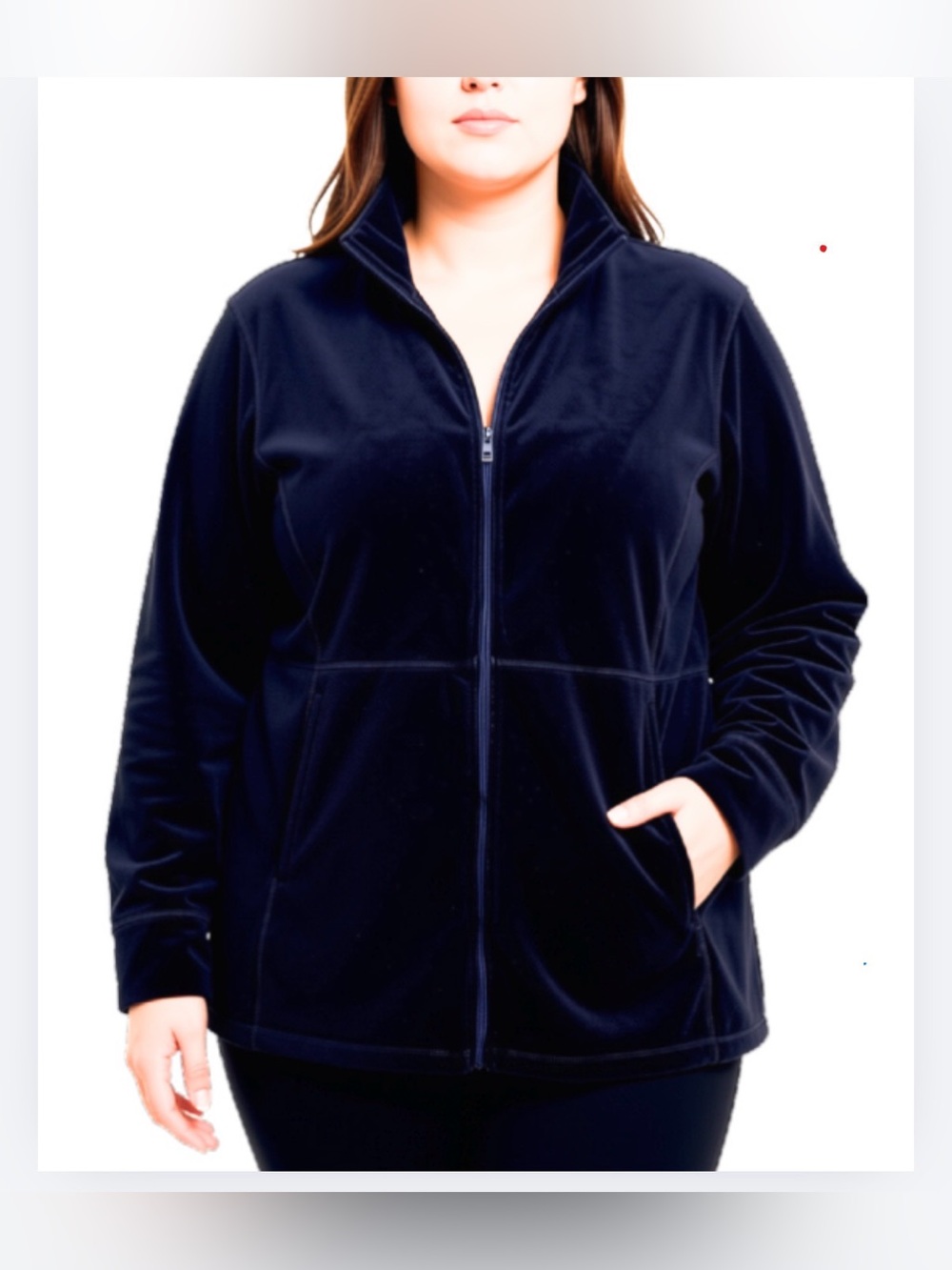torrid Plus Size Black Fleece - Lightweight, Seamed, Full Zip Front Jacket